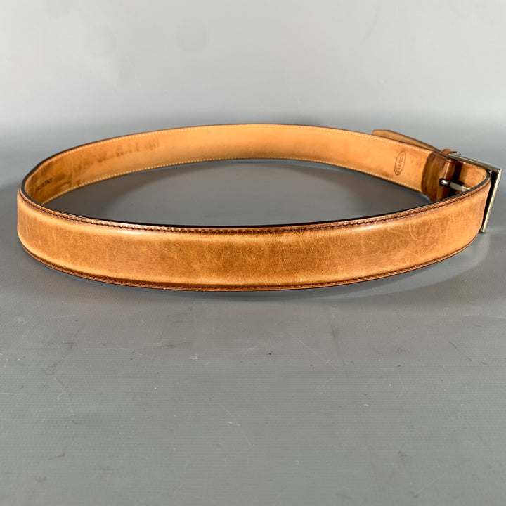 SUTOR MANTELLASSI Size 38 Camel Distressed Leather Belt