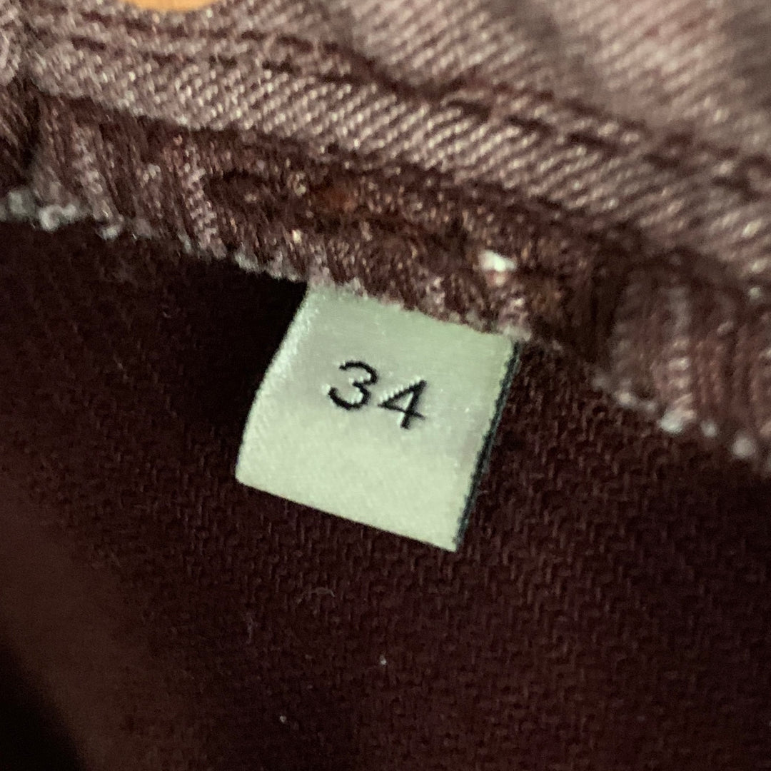 GUCCI Size XS Burgundy Velvet Cotton Flared Denim Jeans