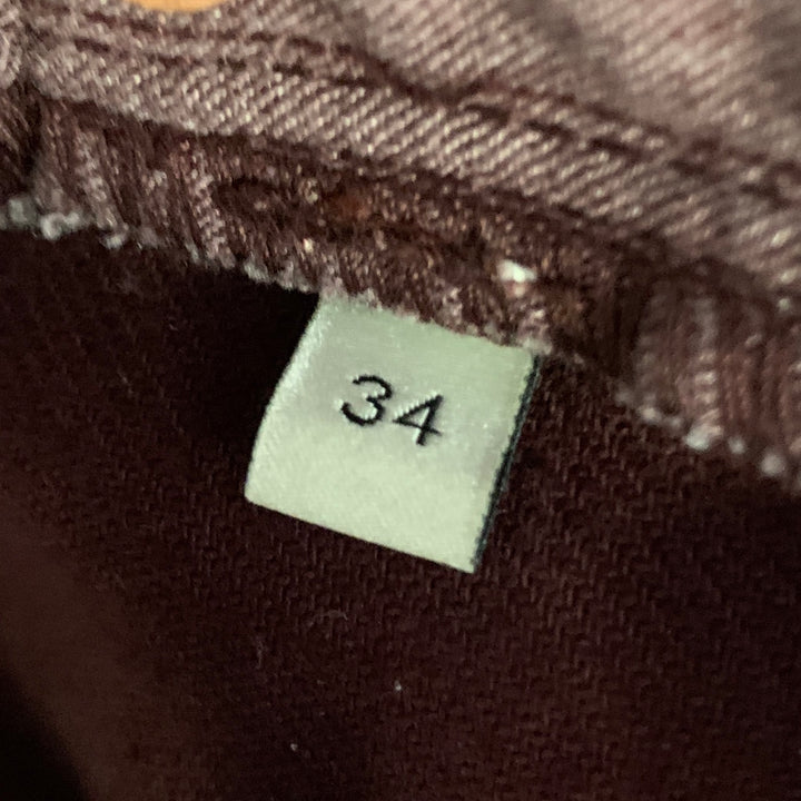 GUCCI Size XS Burgundy Velvet Cotton Flared Denim Jeans