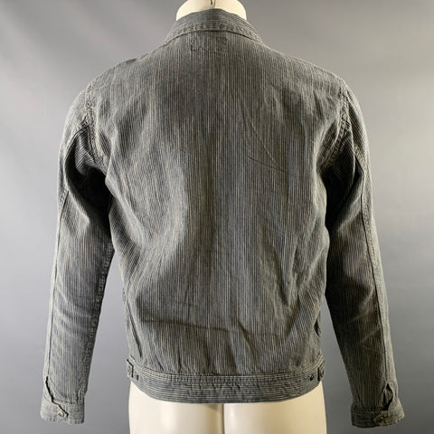 RRL by RALPH LAUREN Size S Blue White Stripe Linen Cotton Jacket