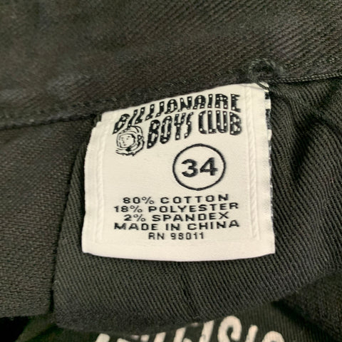 BILLIONAIRE BOYS CLUB Size 34 Black Grey Paint Splatter Raw Edge Shorts