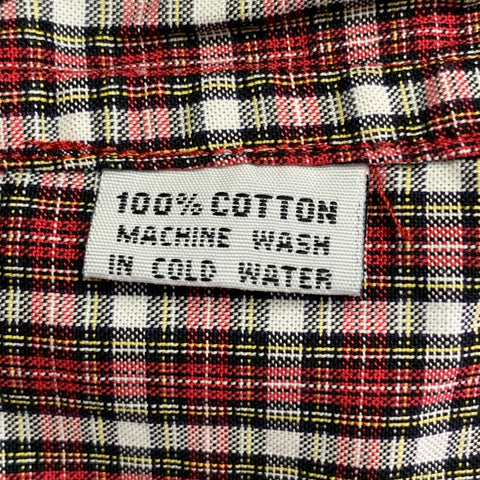Chemise à manches longues BAND OF OUTSIDERS taille L, rouge et blanche à carreaux, en coton, avec col boutonné et une poche.