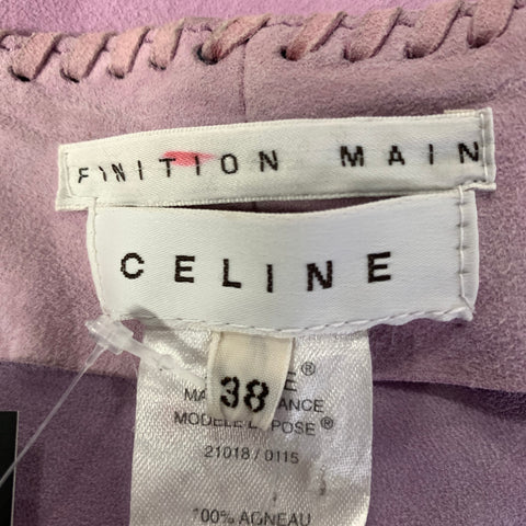 CELINE Size 4 Purple Lavender Leather Suede Pants