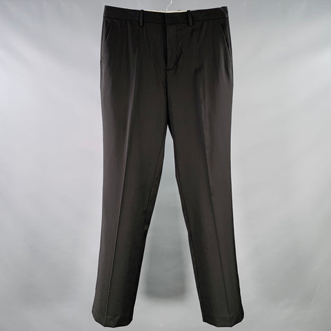 HELMUT LANG Size 33 Car Trouser Black Wool Zip Fly Dress Pants