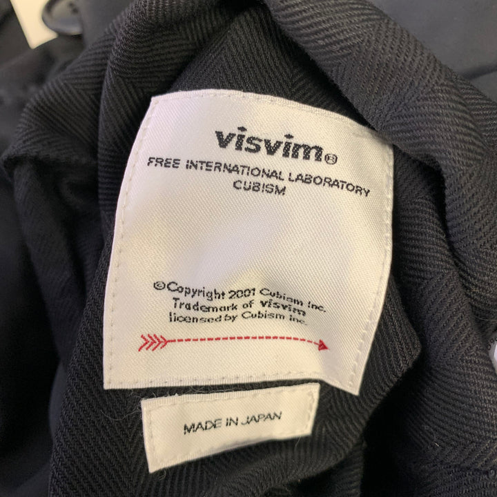 VISVIM Size L Black Nylon Reversible Bomber Jacket