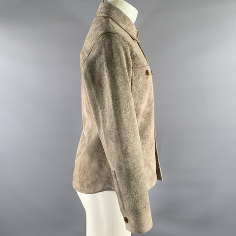DOLCE & GABBANA Size M Grey Brown Suede Jacket