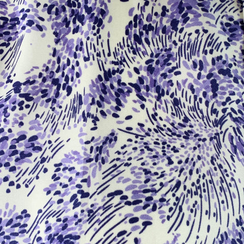 JIL SANDER Size 2 Purple White Cupro Silk Abstract Casual Top