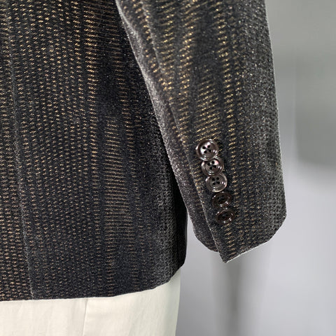 TOM FORD Chest Size 42 Black Gold Shimmery Viscose Blend Peak Lapel Sport Coat