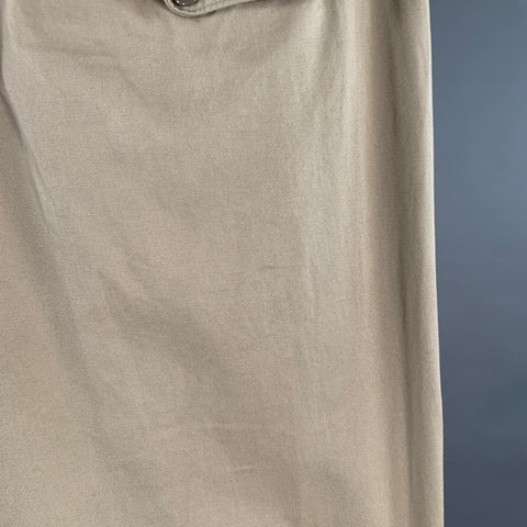 TOOD SNYDER Size 38 Beige Twill Cotton Pleated Side Tabs Casual Pants