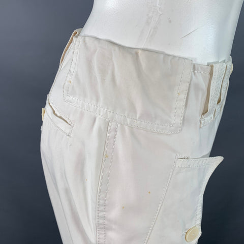 JEAN PAUL GAULTIER Size 4 Cream Cotton Cargo Casual Pants