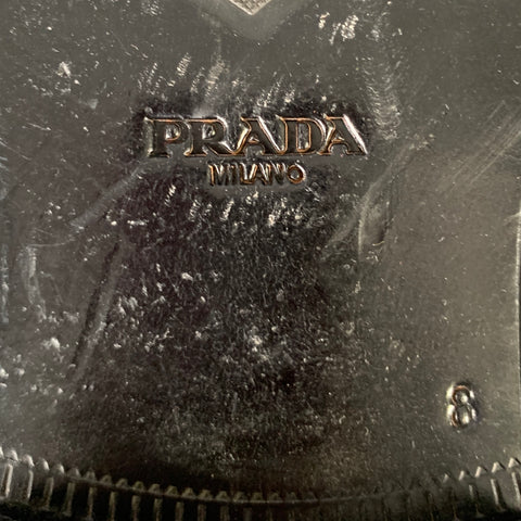 PRADA Size 8 Black Suede Pointed Toe Lace-Up Shoes