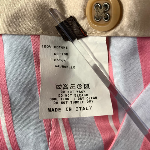 ETRO Size 38 Light Blue Corduroy Cotton Storm Collar Suit