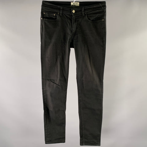 ACNE STUDIOS Size 31 Black Cotton Blend Skinny Jeans
