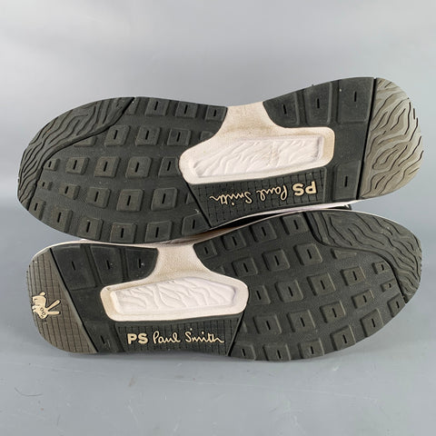PS by PAUL SMITH Size 12 Khaki Grey Mixed Fabrics Color Block Nylon Sneakers