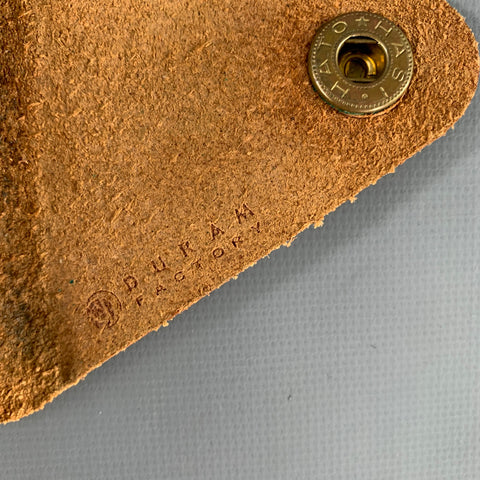 HATO HASI Tan Crackled Leather Coin Purse