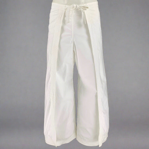 RALPH LAUREN Size 34 White Cotton Wrap Around Fisherman Casual Pants
