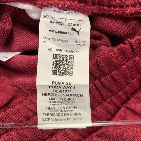 MAISON KITSUNE x PUMA Size M Burgundy White Vertical Stripe Casual Pants
