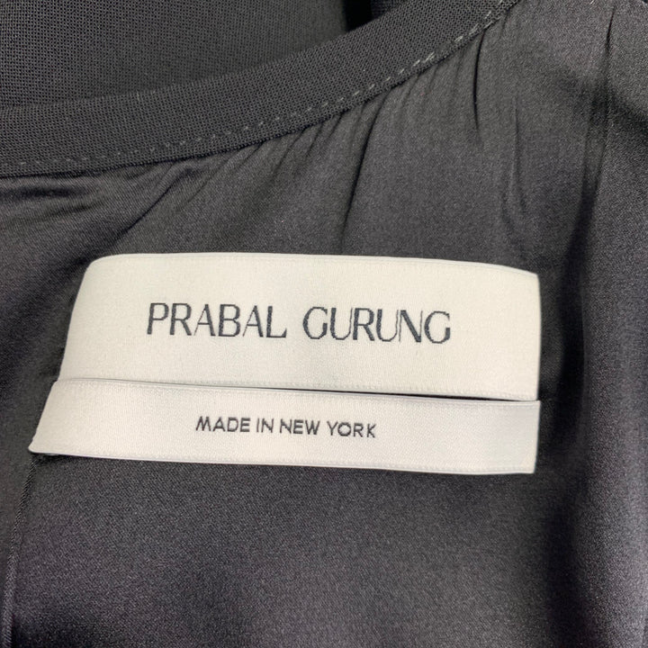 PRABAL GURUNG Size S Black Silk Cut Out Sleeveless Cocktail Dress