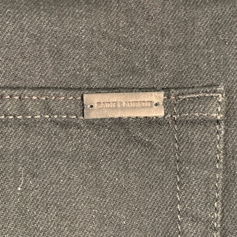 SAINT LAURENT Size 31 Black Denim Straight Slim Five Pockets Jeans