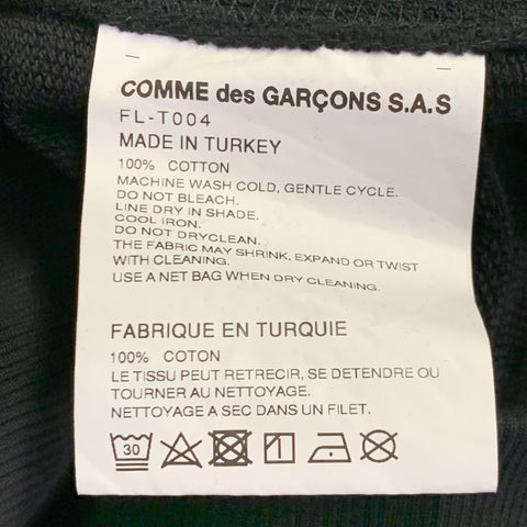 LACOSTE x COMME des GARCONS Size L Black Green Patch Cotton Hooded Sweatshirt