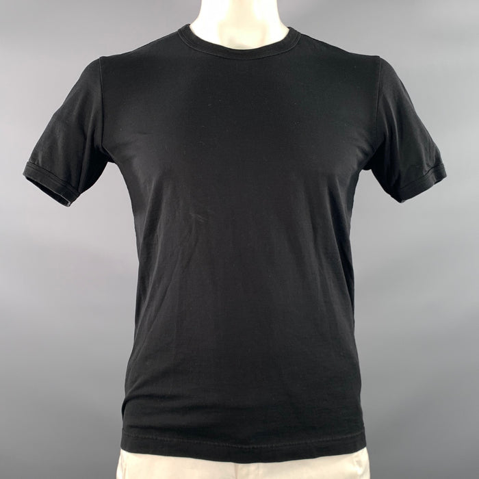 DOLCE & GABBANA Size L Black Patchwork Cotton Crew Neck T shirt