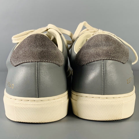 COMMON PROJECTS Size 8 Grey White Leather Suede Low Rise Sneakers