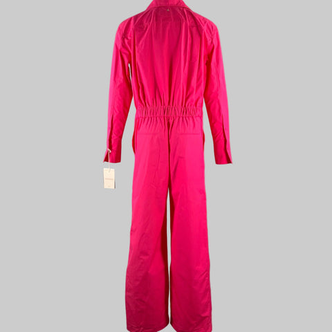 VALENTINO Size S Pink Cotton Hidden Placket Jumpsuit