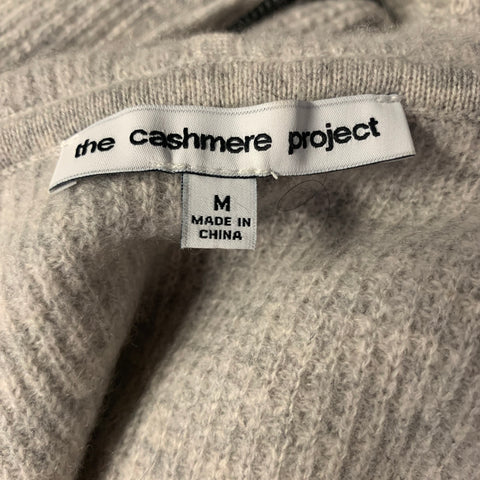 THE CASHMERE PROJECT Size M Grey Cashmere Zip Up Cardigan