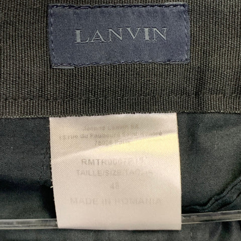 LANVIN Size 32 Navy Twill Cotton Tapered Ankle Zips Casual Pants