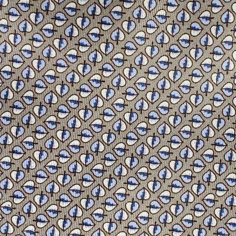 SALVATORE FERRAGAMO Grey Blue Leaves Silk Tie