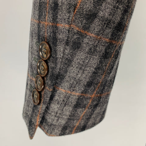 PS by PAUL SMITH Size 40 Black Plaid Wool Nylon Notch Lapel Sport Coat