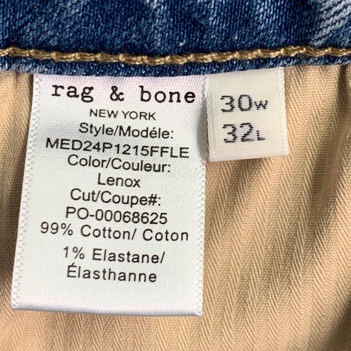 RAG & BONE Size 30 Fit 3 Athletic Light Blue Cotton Blend Jeans
