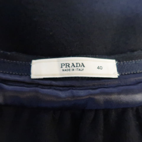 PRADA Size 4  Black Virgin Wool Gathered Circle Skirt