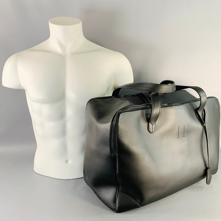 GOLDEN GOOSE Black Silver Leather Top Handle Duffle Bag