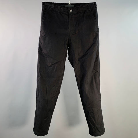 A.P.C. Size 32 Black Corduroy Cotton Elastic Waistband Casual Pants
