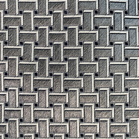 ERMENEGILDO ZEGNA Silver Black Woven Silk Tie