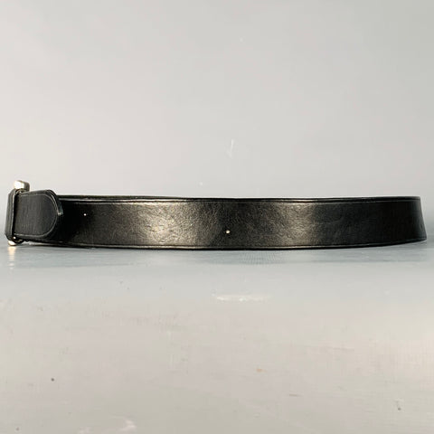 COACH Size M Black Silver Leather Belt