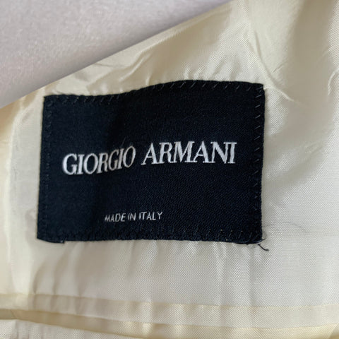 GIORGIO ARMANI Size 42 White Silk Peak Lapel Sport Coat