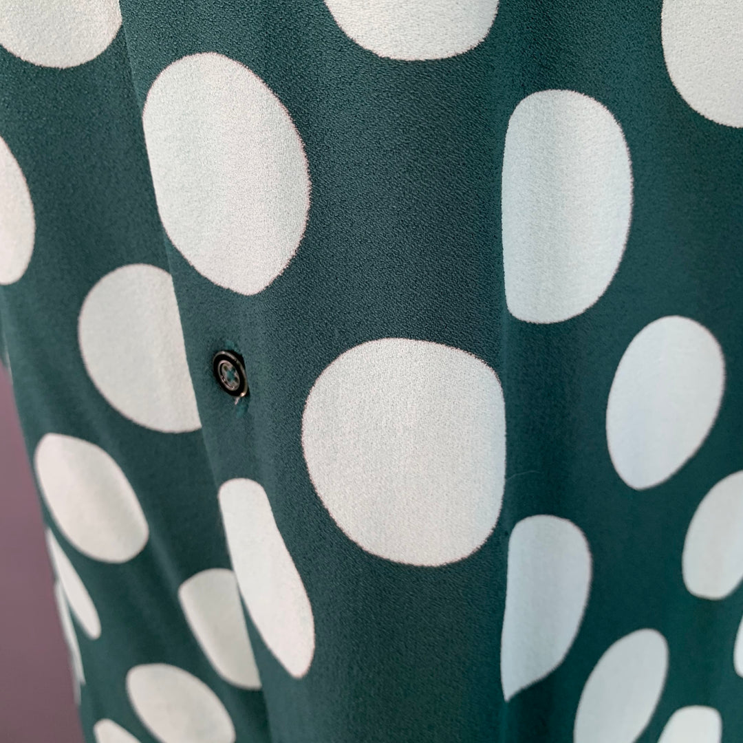 AMI by ALEXANDRE MATTIUSSI Size S Forest Green Mint Polka Dot Short Sleeve Shirt