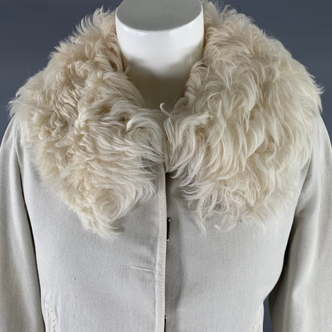 GUCCI FW 2001 by Tom Ford Size S Cream Fur Lined Cotton Jacket