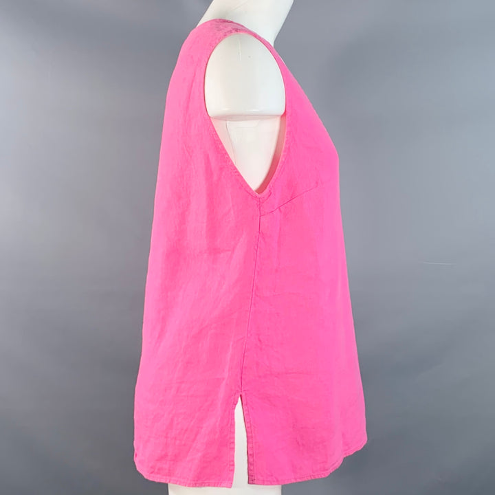 RACHEL COMEY Size 4 Pink Linen Woven Relaxed Fit Tank Casual Top