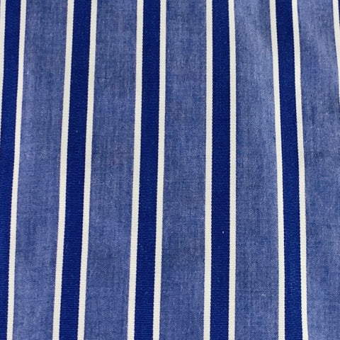 Chemise Eton en coton à rayures bleues et blanches, coupe incurvée, col cutaway, manches longues, taille L