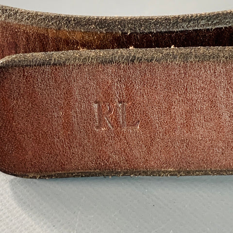 POLO by RALPH LAUREN Vintage Size S Brown Leather Double Ring Belt