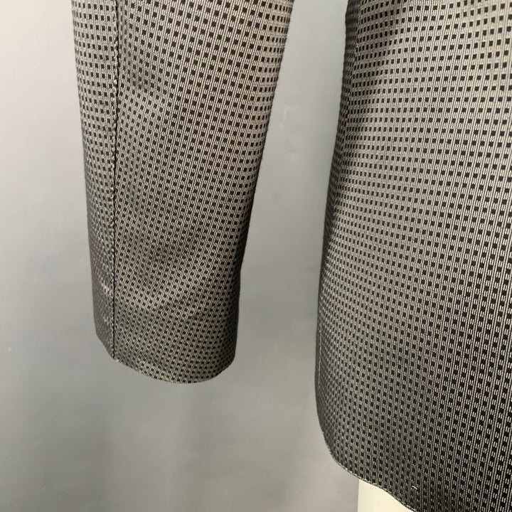 CALVIN KLEIN COLLECTION Size 38 Grey Black Squares Rayon Blend Sport Coat