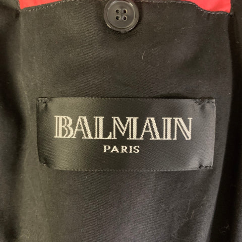 BALMAIN Size S Red Brick Cotton Polyamide Quilted Jacket