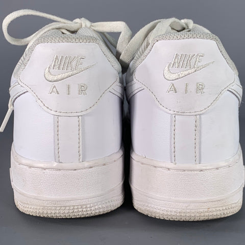 NIKE Size 10 White Leather Rubber Sole Platform Sneakers