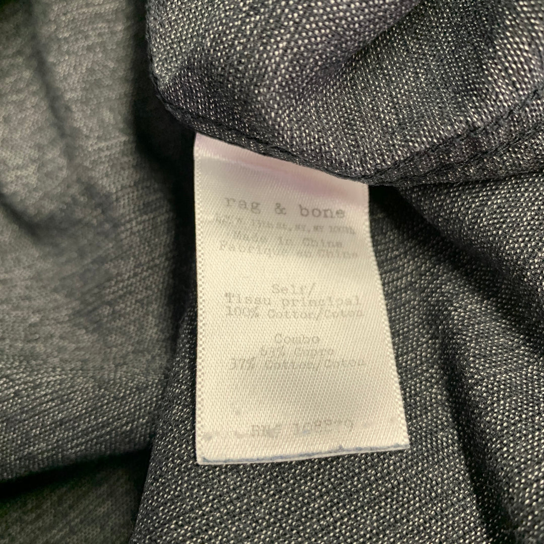 RAG & BONE Size M Grey Charcoal Heather Cotton One Pocket Long Sleeve Shirt