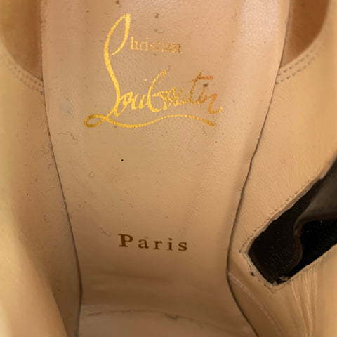 CHRISTIAN LOUBOUTIN Size 6 Black Side Zipper Stiletto Boots