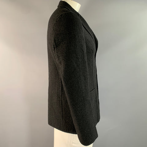 MICHAEL KORS Size 42 Grey Charcoal Textured Wool Notch Lapel Jacket