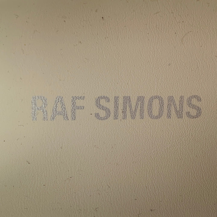 RAF SIMONS Size 8 Orion White Black Leather Lace-Up Low Top Sneakers